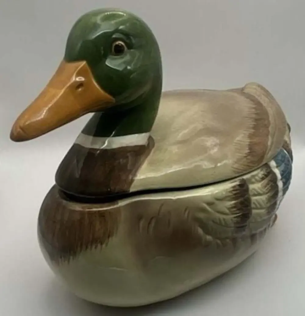 Vintage Otagiri Mallard Duck Ceramic Covered Dish or Tureen